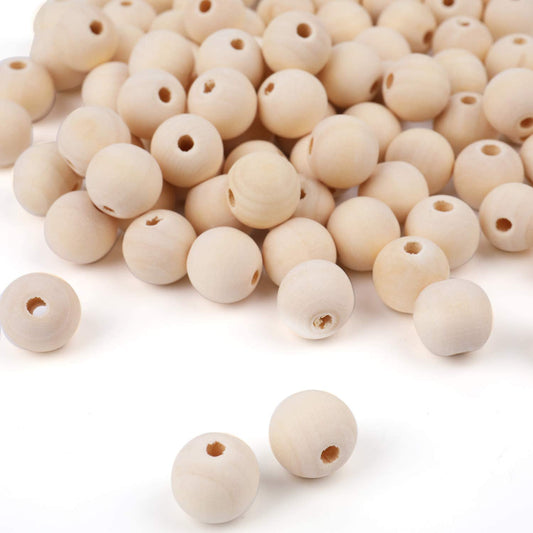 Natural Wood Beads - Round Spacer Beads for DIY Crafts