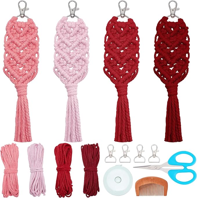 Macrame Keychain Kit DIY Mini Boho Keychains