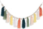 Rainbow Tassel Garland with Wood Beads - Boho Wall Decor