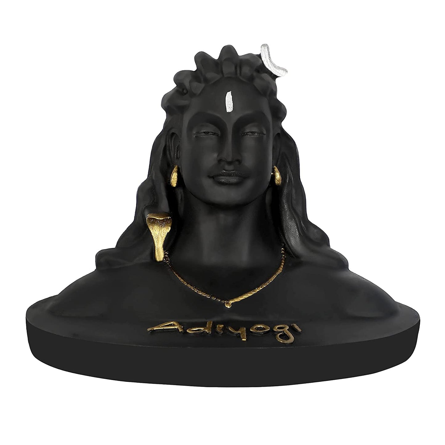 Adiyogi Shiva Statue - Black Resin Car Dashboard Decor