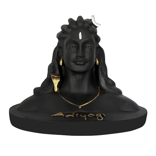 Adiyogi Shiva Statue - Black Resin Car Dashboard Decor