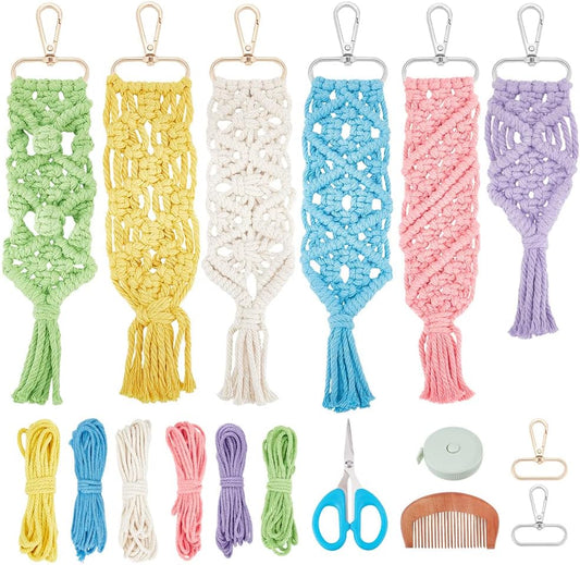 Macrame Keychain Kit DIY Mini Boho Keychains