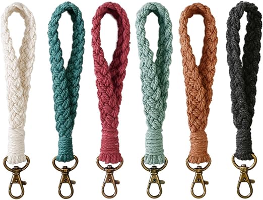 Boho Macrame Wristlet Keychain Car Key Holder