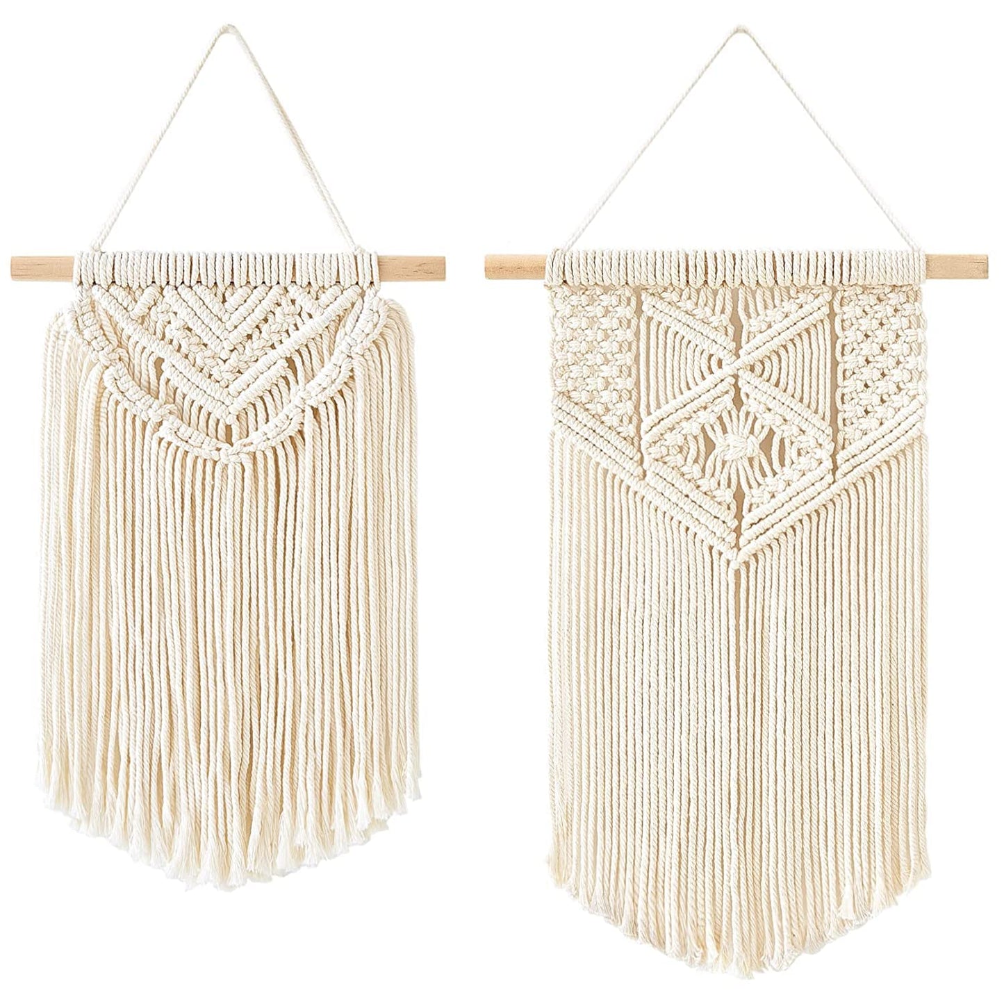 2 Pcs Boho Macrame Wall Hanging - Chic Home Decor