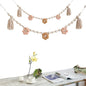 Boho Daisy Tassel Garland with Wooden Beads - 2 Pcs, 40 Inch