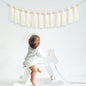 White Yarn Tassel Banner - Boho Decor & Party Supplies