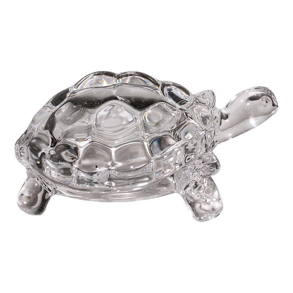 Clear Crystal Tortoise - Feng Shui Home Decor (3 Inch)