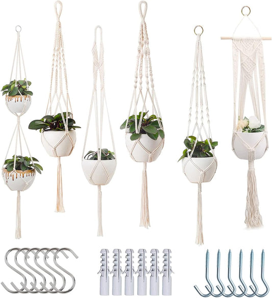 Macrame Indoor Plant Hanger Pack 6