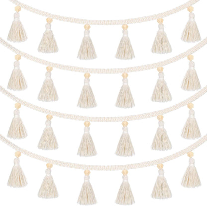 Boho Macrame Tassel Garland | Home & Party Decor (4 Pieces)