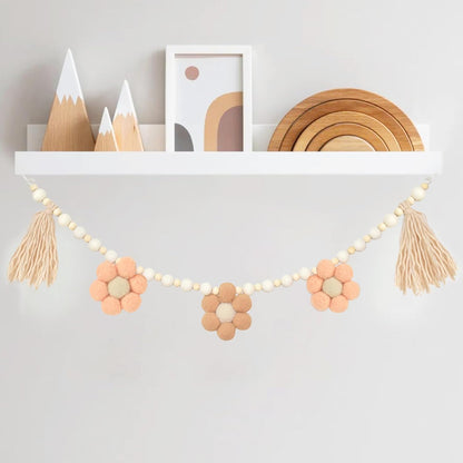 Boho Tassel Garland with Wooden Beads Daisy Designs