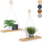 Set of 2 Macrame Wall Hanging Shelves - Boho Decor for Bedroom & Plants