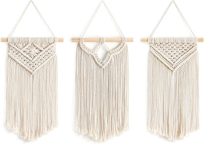 Boho Macrame Wall Hanging Set - 3 Piece Art Decor & Festival Gift