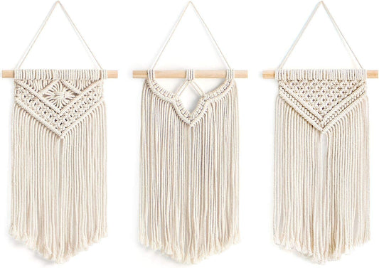 Boho Macrame Wall Hanging Set - 3 Piece Art Decor & Festival Gift