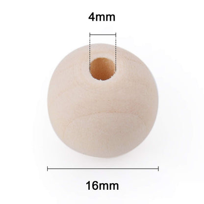 Natural Wood Beads - Round Spacer Beads for DIY Crafts