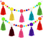 Rainbow Pom Pom Tassel Garland Set for Home Decor