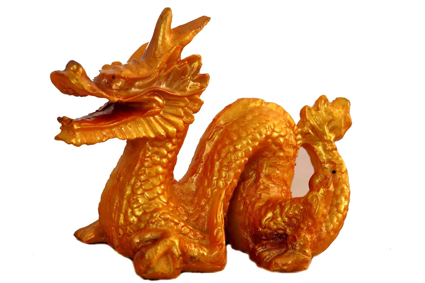 Gold Feng Shui Dragon Statue - Luck & Success Decor