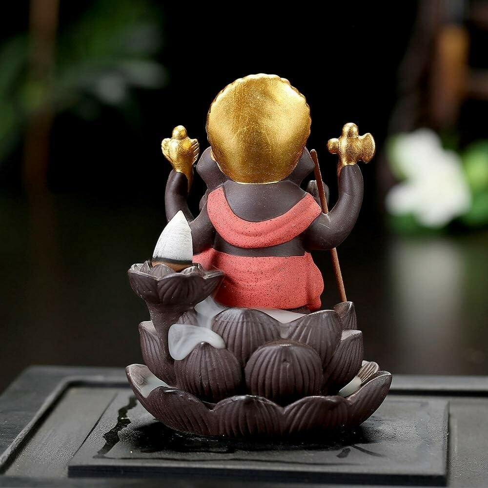 Lord Ganesha Statue, Incense Holder - Home/Office Decor + 10 Cones Free