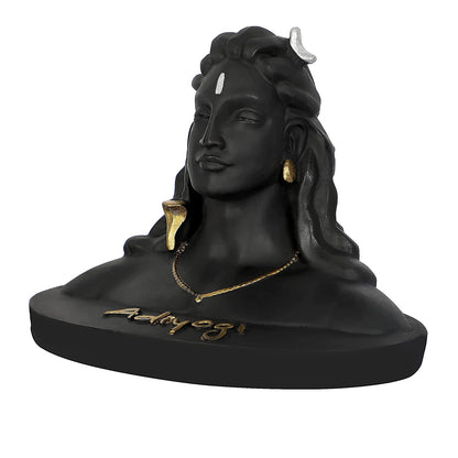 Adiyogi Shiva Statue - Black Resin Car Dashboard Decor