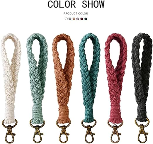 Boho Macrame Wristlet Keychain Car Key Holder