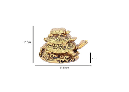 Feng Shui Triple Tortoise Statue - Protection, Luck, Wealth Décor