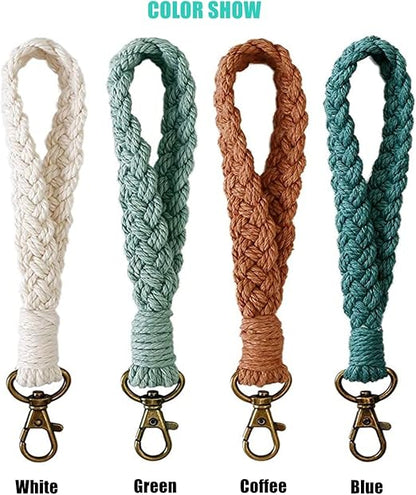 Boho Macrame Wristlet Keychain Car Key Holder