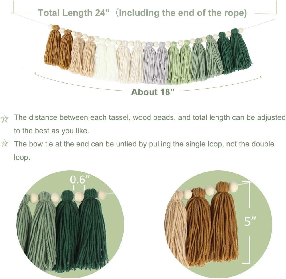 Boho Jungle Leaves Tassel Garland