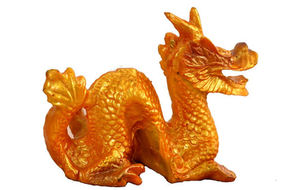 Gold Feng Shui Dragon Statue - Luck & Success Decor