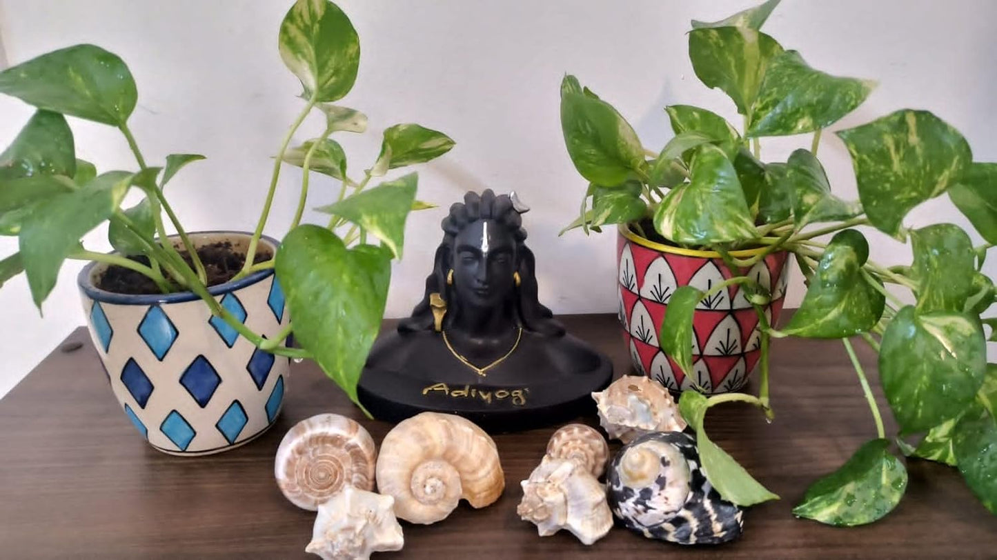 Adiyogi Shiva Statue - Black Resin Car Dashboard Decor