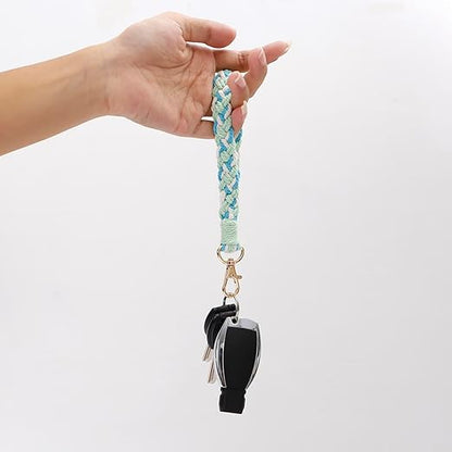 Macrame Keychain Boho Handmade Wristlet Keychain Lanyard for Women