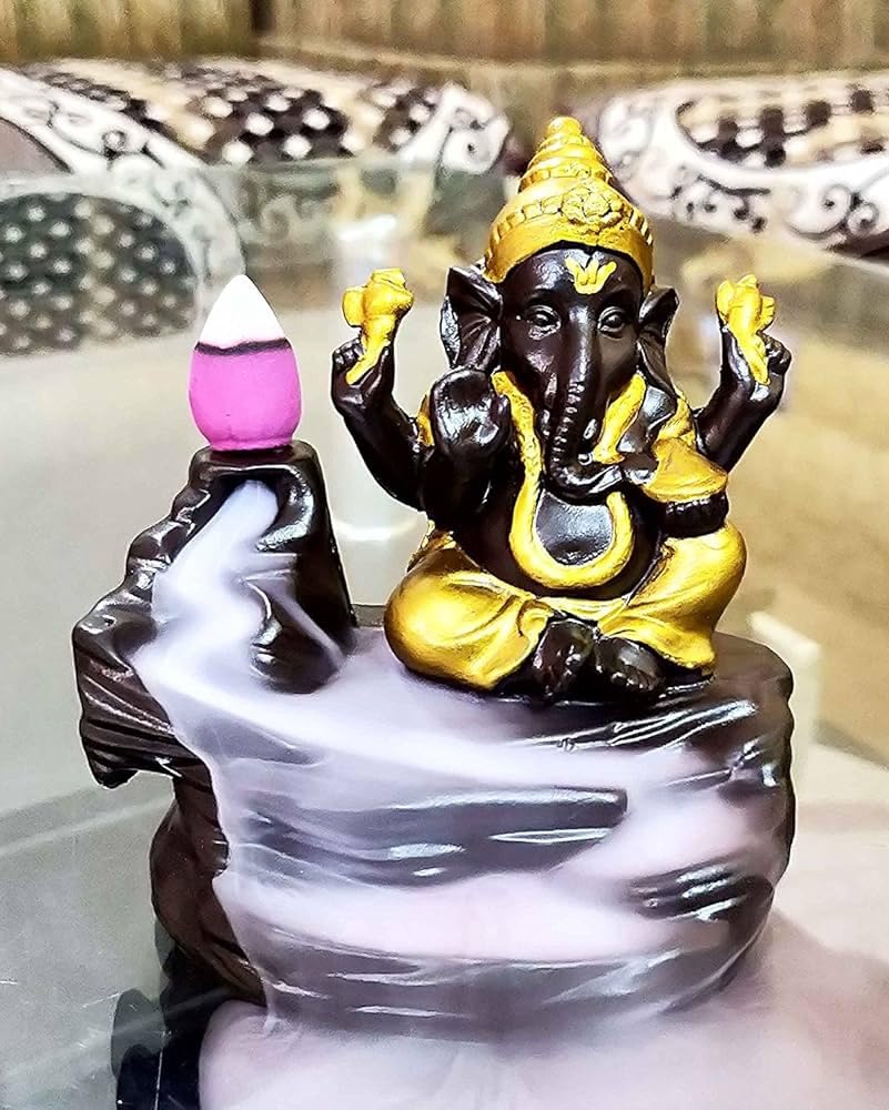 Lord Ganesha Statue, Incense Holder With 10 Free Cones