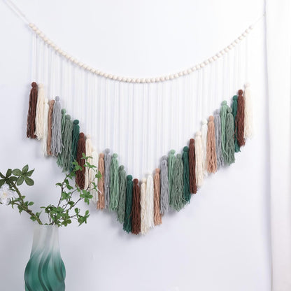 Bohemian Handmade Yarn Tassel Garland - Home Decor Accent