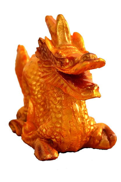 Gold Feng Shui Dragon Statue - Luck & Success Decor