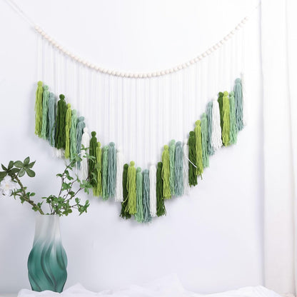 Bohemian Handmade Yarn Tassel Garland - Home Decor Accent