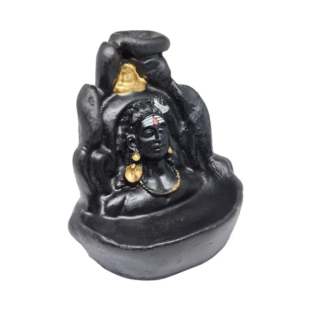 Adiyogi Shiva Statue with Incense Holder - Mandir Decor + 10 Free Cones