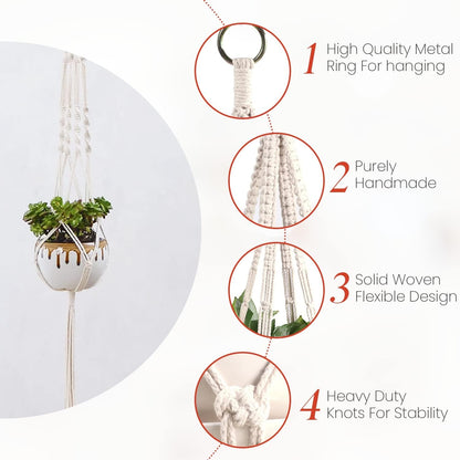 Macrame Indoor Plant Hanger Pack 6