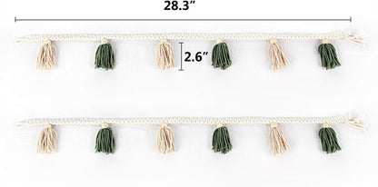 2 Pack Tassel Garland with Wood Beads - Boho Decor