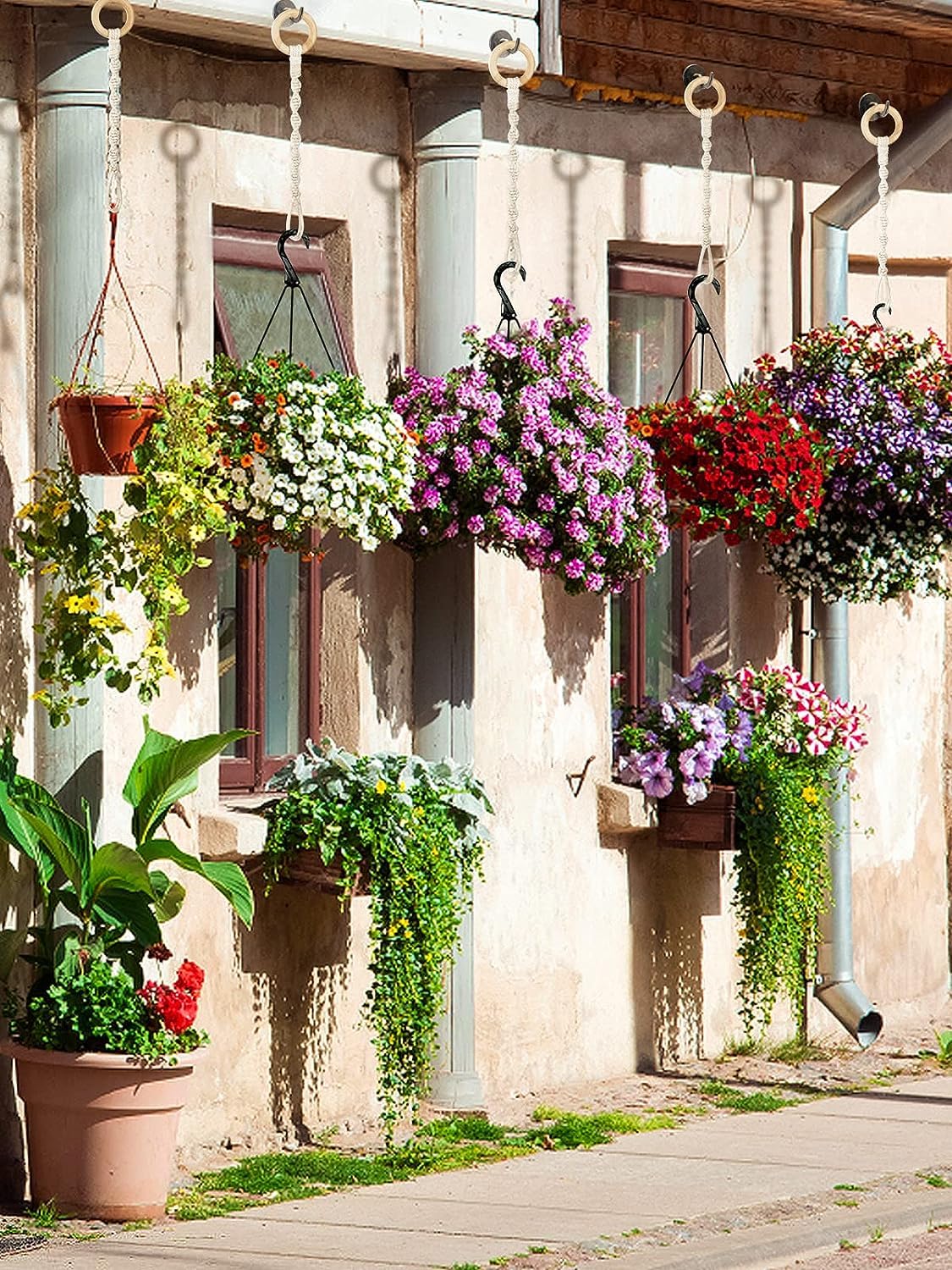 6-Pack Macrame Plant Hanger Extenders - Durable Handmade Woven Rope