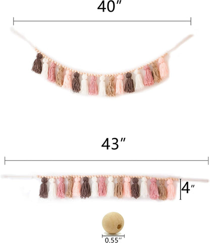 Decocove Boho Tassel Garland | Nursery & Girls Room Decor