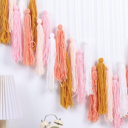 Bohemian Handmade Yarn Tassel Garland - Home Decor Accent