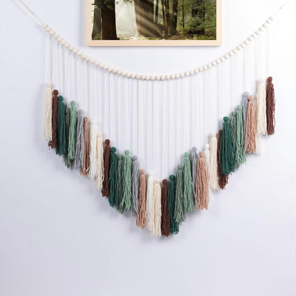 Bohemian Handmade Yarn Tassel Garland - Home Decor Accent