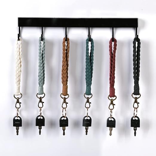 Boho Macrame Wristlet Keychain Car Key Holder