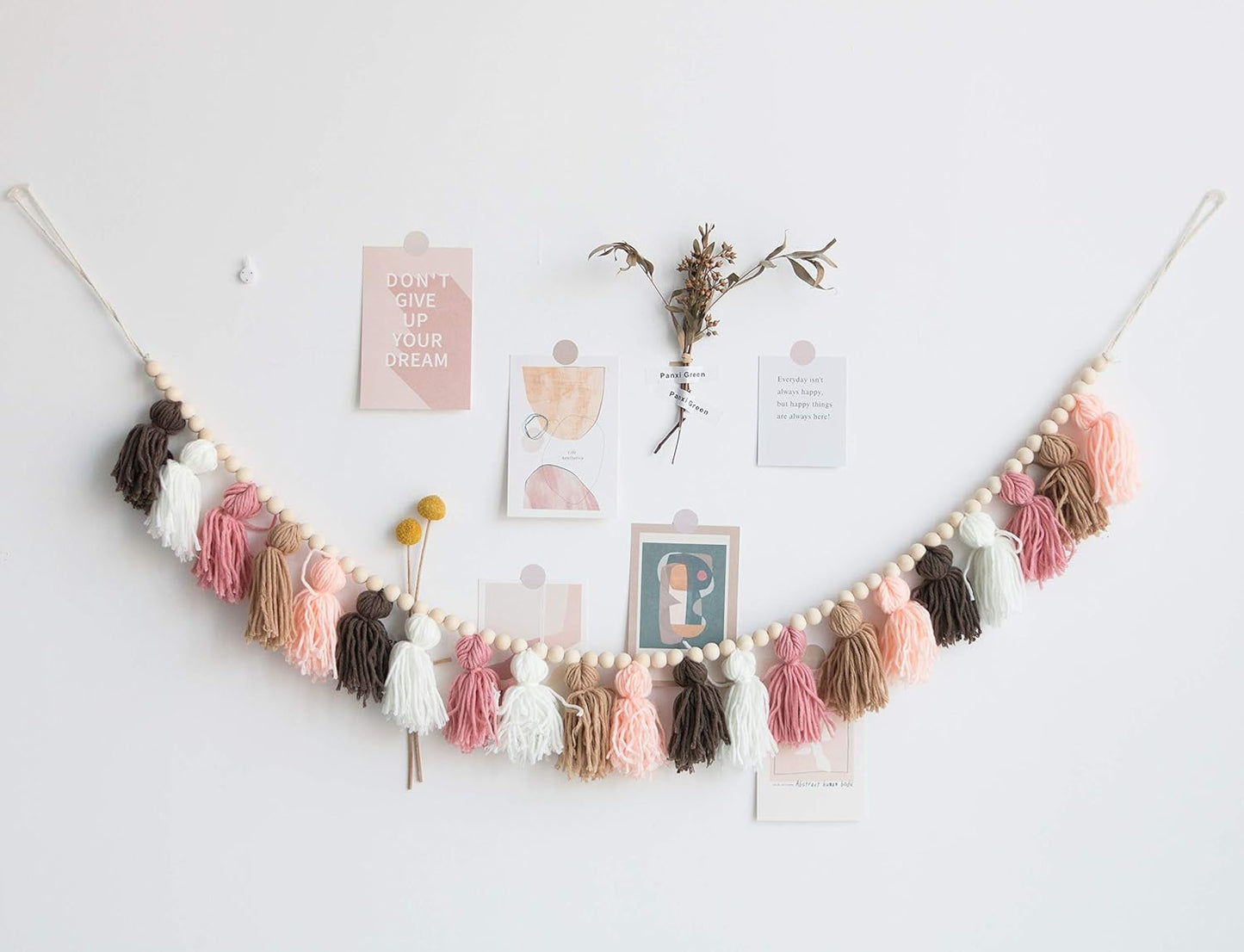 Decocove Boho Tassel Garland | Nursery & Girls Room Decor