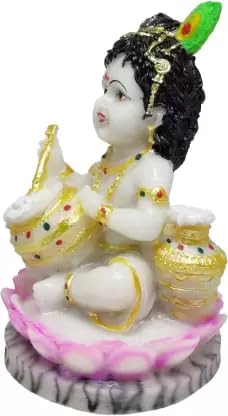 Baal Krishna Marble Dust Statue For Home Decor