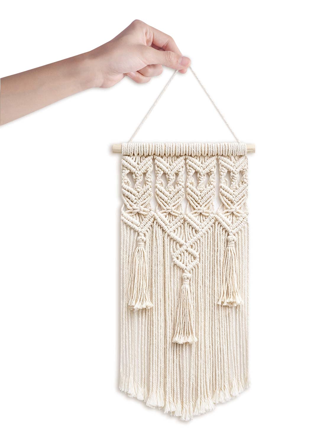 2 Pcs Boho Chic Macrame Wall Hanging: Geometric Art Decor