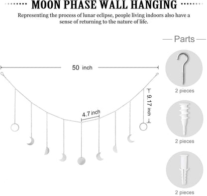 Boho Moon Phases Wall Decor - Bohemian Home Art