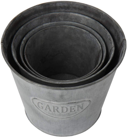 Galvanized Tin Planter Set - Farmhouse Decor (Set of 4)