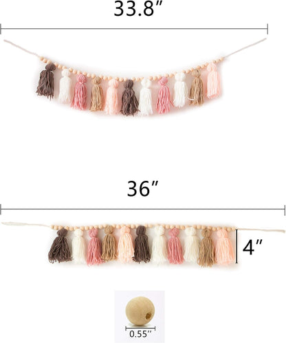 Decocove Boho Tassel Garland | Nursery & Girls Room Decor