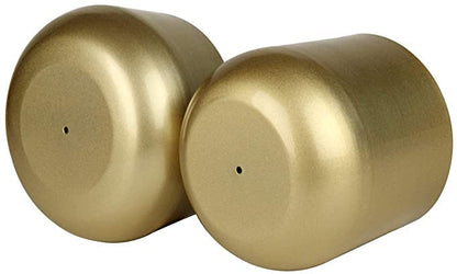 Set of 2 Gold Metal Flower Pots, Brass-Toned Indoor Planters with Drainage