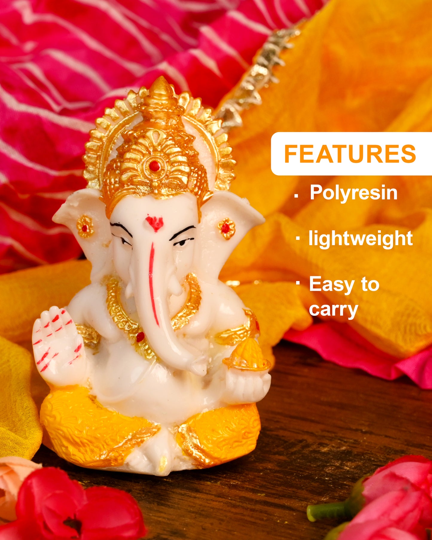 Lord Ganesha Idol for Gifting home decor Car dashboard